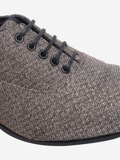Gold glittery lace-up shoes - size EU 38.5 Flat Shoes Saint Laurent 