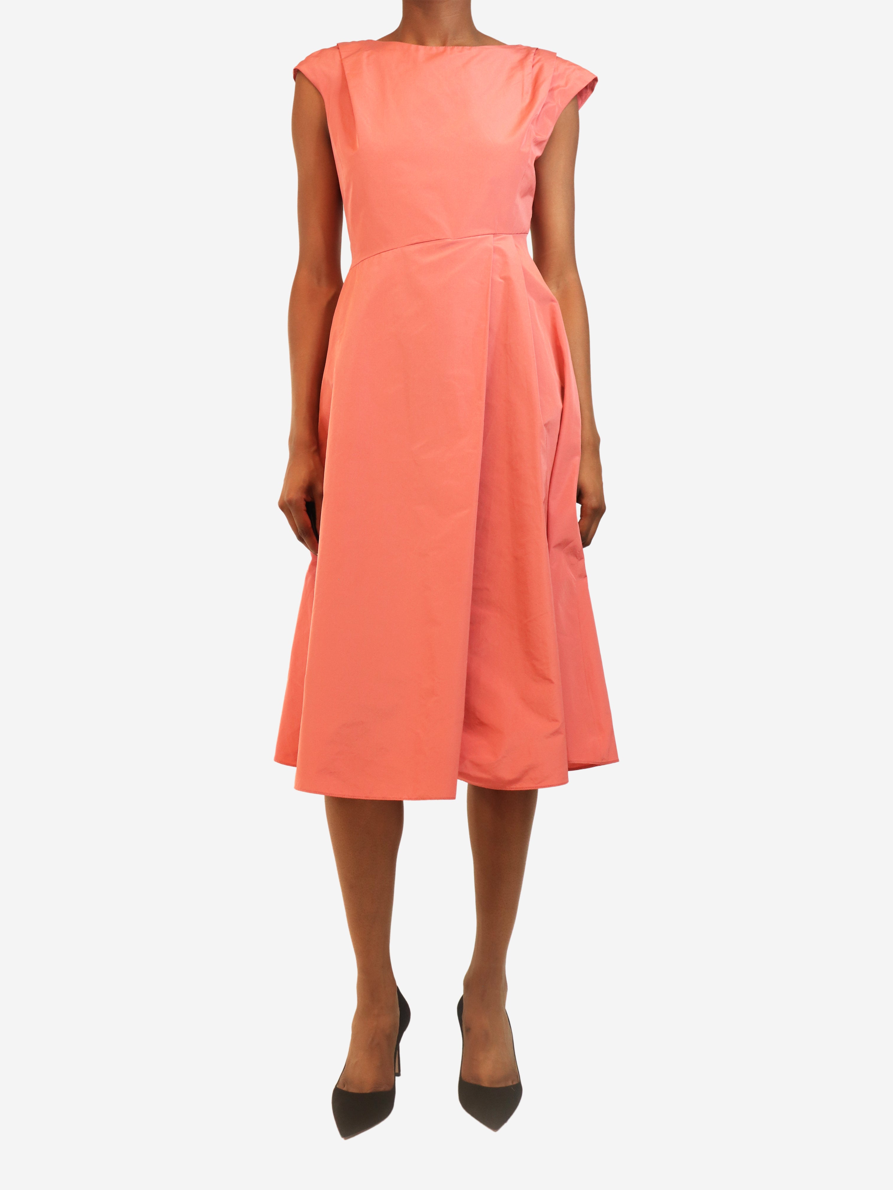 Pink sleeveless long dress - size UK 6