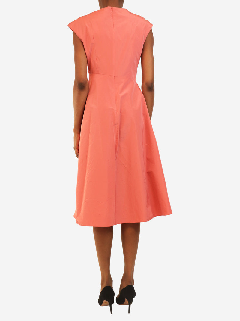 Pink sleeveless long dress - size UK 6