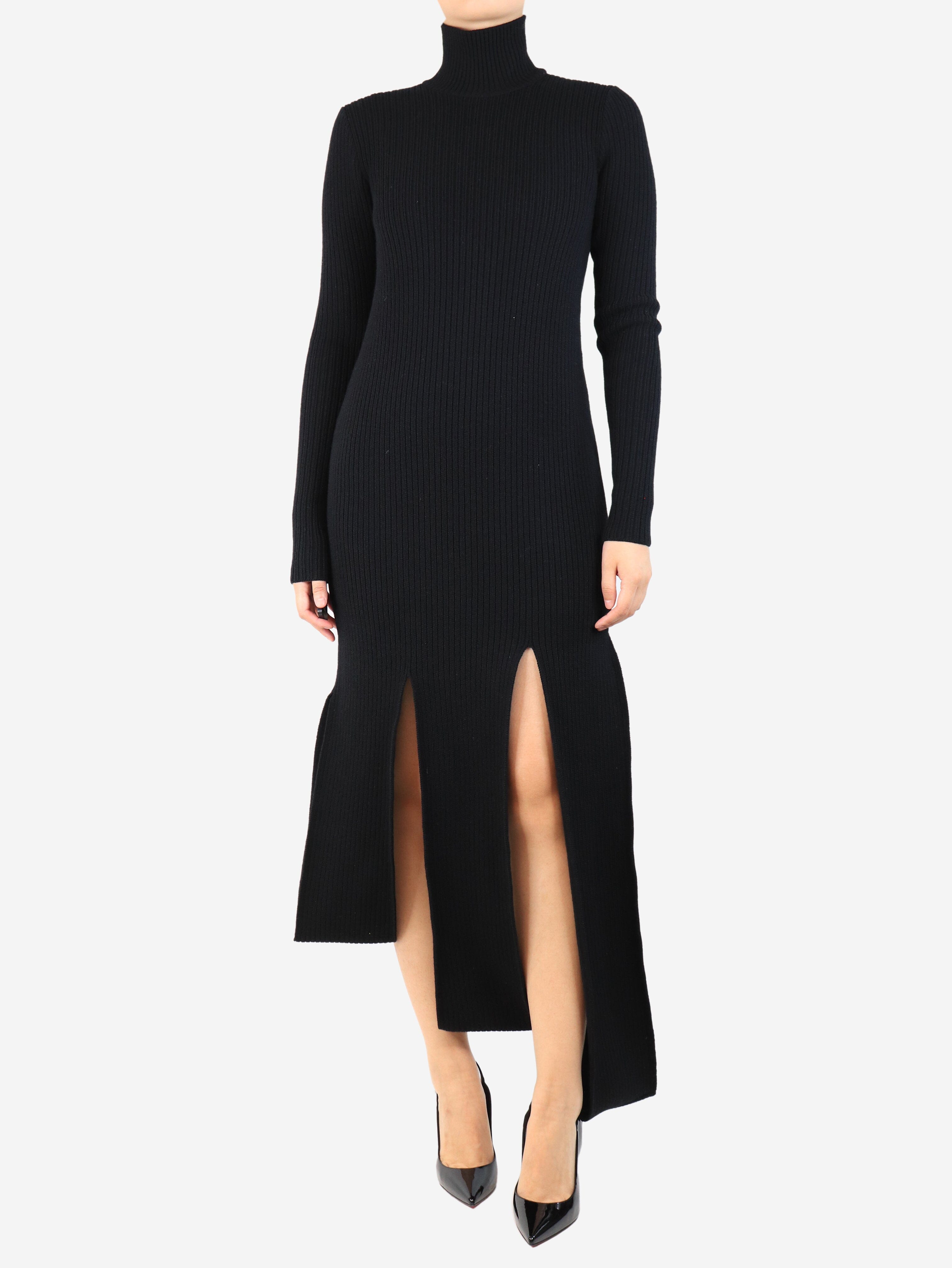 Black ribbed high-neck midi dress - size S Dresses Bottega Veneta 