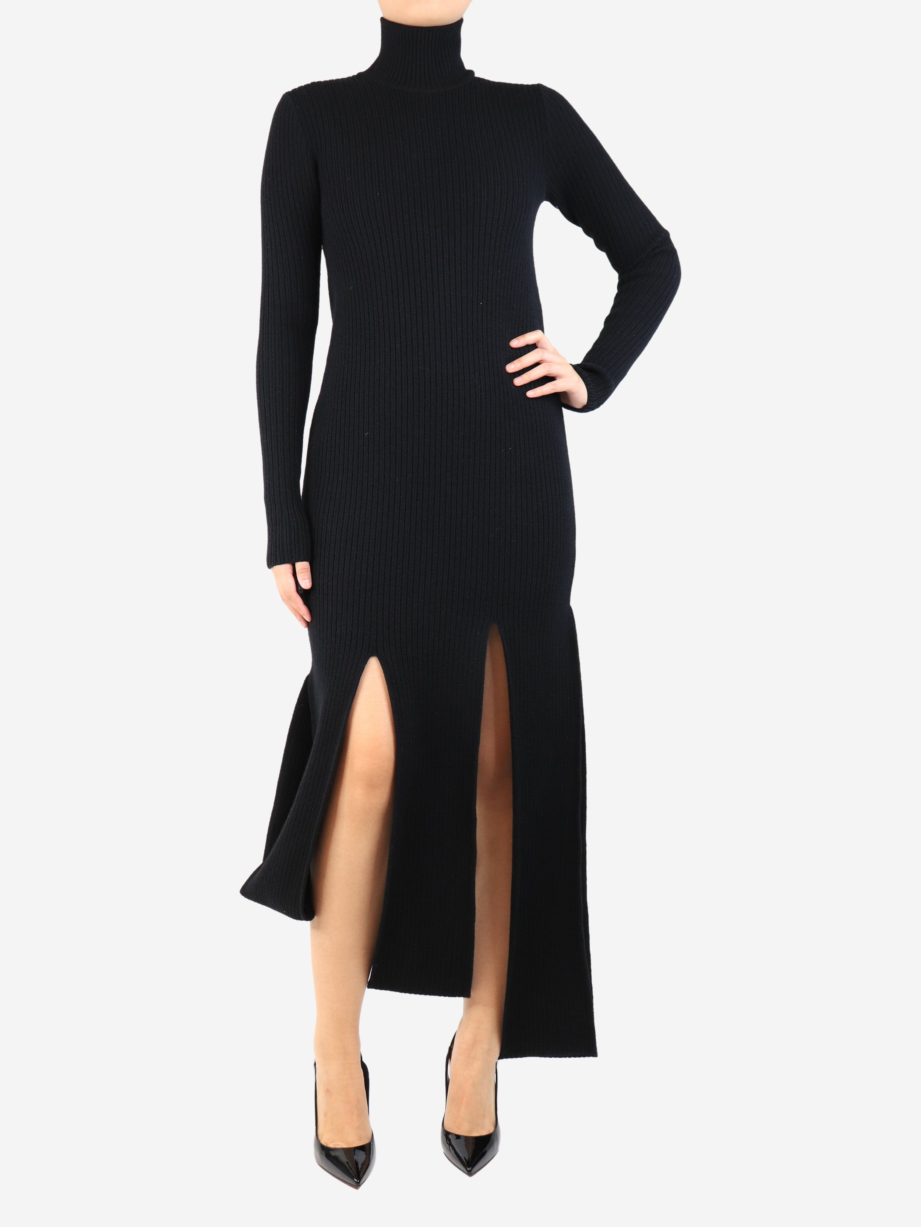 Black ribbed high-neck midi dress - size S Dresses Bottega Veneta 