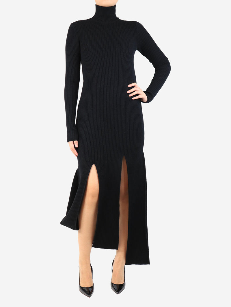Black ribbed high-neck midi dress - size S Dresses Bottega Veneta 