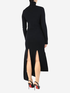 Black ribbed high-neck midi dress - size S Dresses Bottega Veneta 