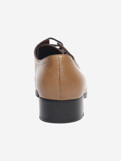 Tan leather lace-up shoes - size EU 38 Flat Shoes Prada 