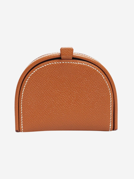Brown leather coin pouch alternate image