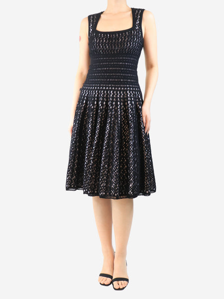 Black double-layered knit dress - size UK 14 product image