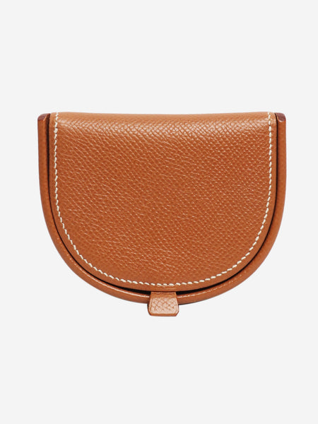Brown leather coin pouch product image