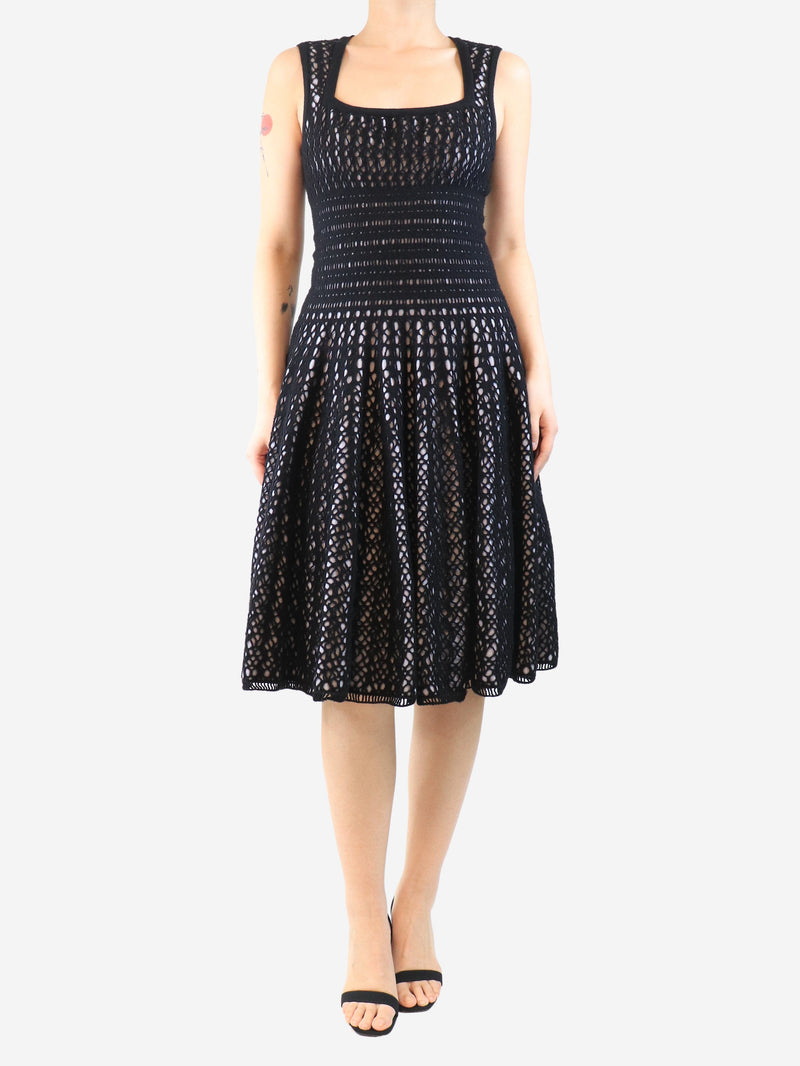 Black double-layered knit dress - size UK 14 Dresses Alaia 