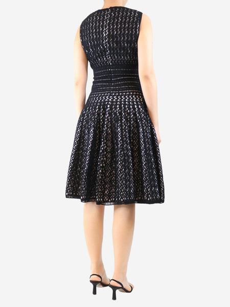Black double-layered knit dress - size UK 14 alternate image