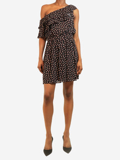 Black one-shoulder star printed mini dress - size UK 10 Dresses Saint Laurent 