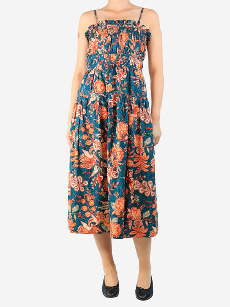 Multicolour floral printed midi dress - size UK 10 product image