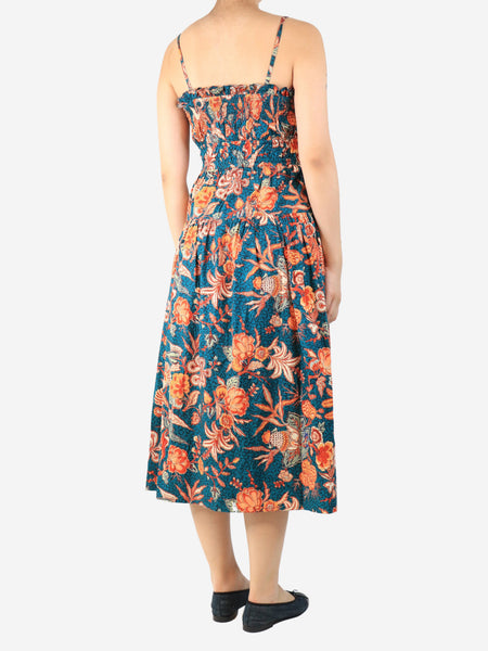Multicolour floral printed midi dress - size UK 10 alternate image