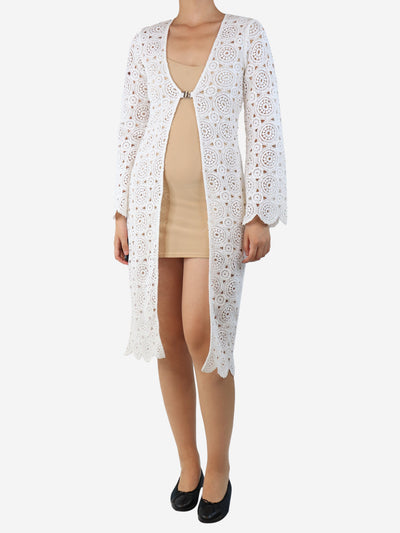 White Kwamie crochet robe - size S Dresses Rotate 