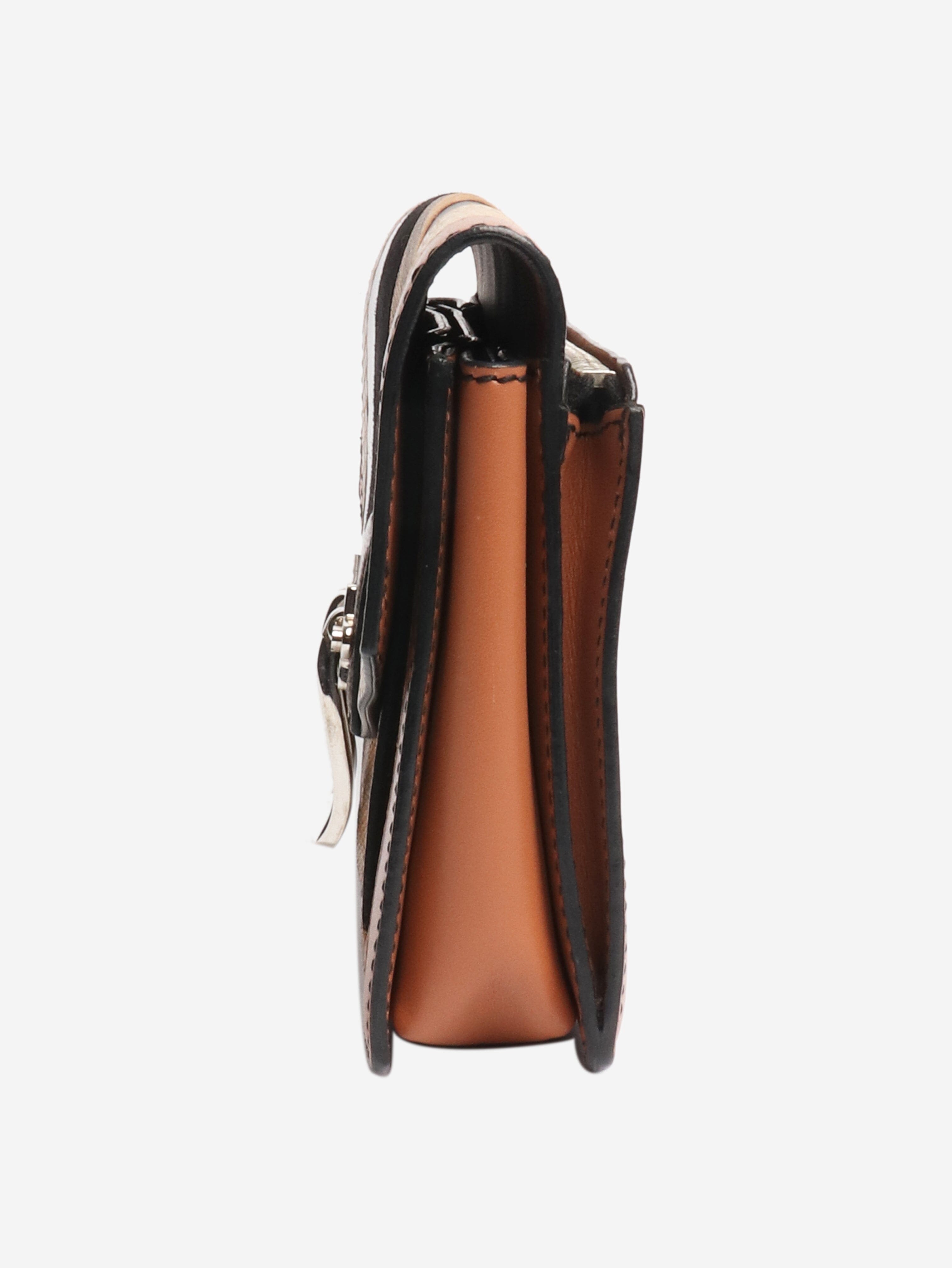 Brown striped exotic leather clutch Cross-body Bags Proenza Schouler 