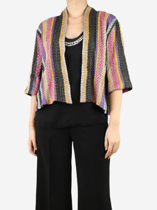 Christian Dior Multicolour tweed open-slit jacket - size UK 8