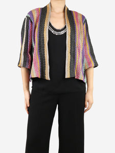 Christian Dior Multicolour tweed open-slit jacket - size UK 8