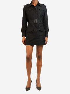 Black belted shirt dress - size UK 6 Dresses Tom Ford 