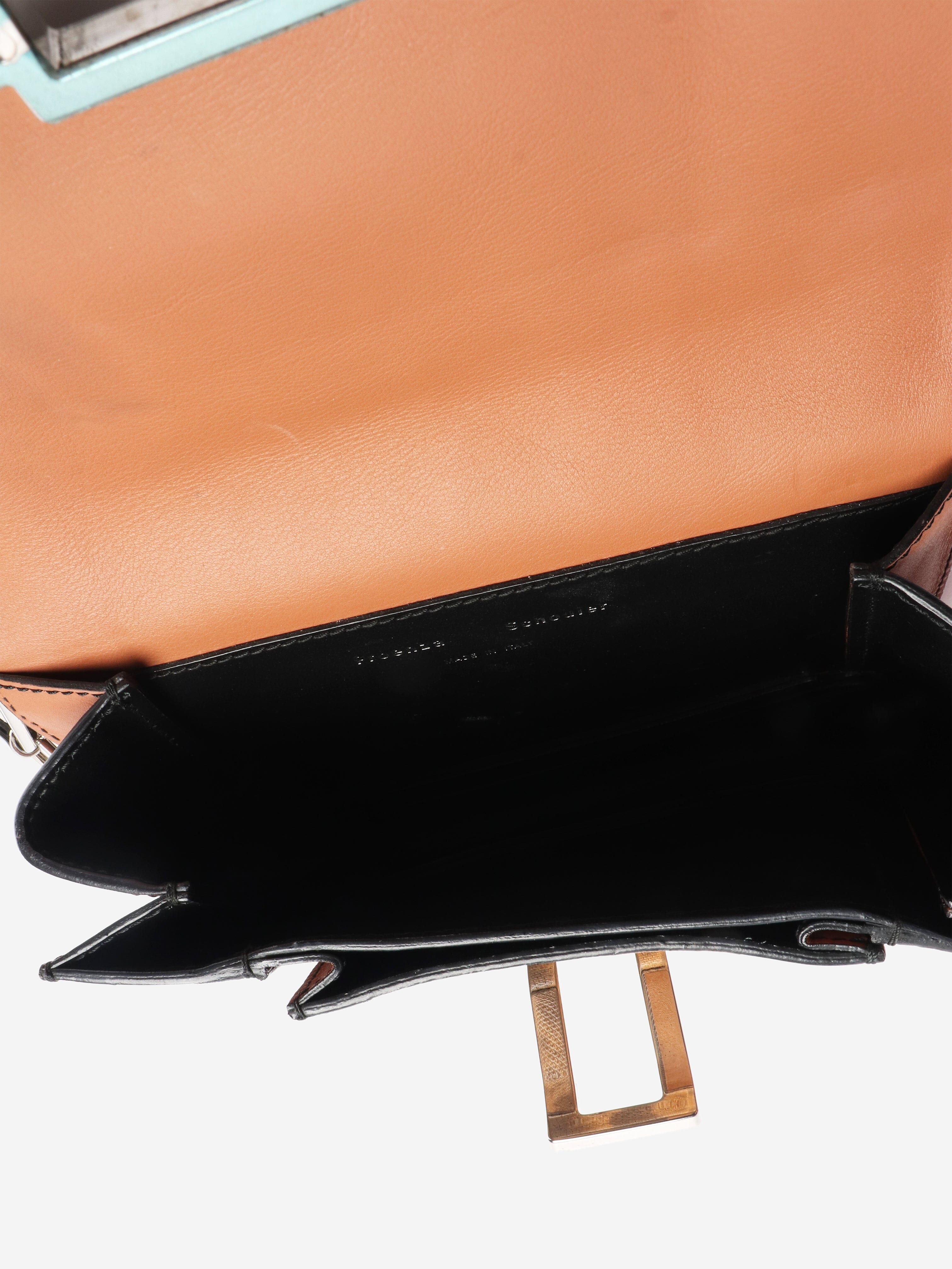 Brown striped exotic leather clutch Cross-body Bags Proenza Schouler 
