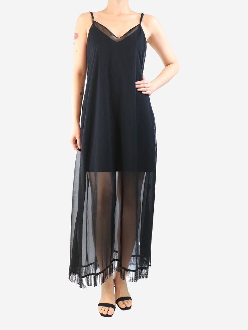 Black 20 Pearls beach cover-up dress - One size Beachwear Oseree 