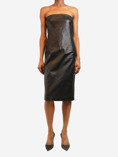 Black leather dress - size UK 12