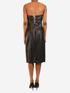 Black leather dress - size UK 12