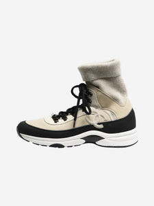 Chanel Neutral ribbed CC sneakers - size EU 37.5