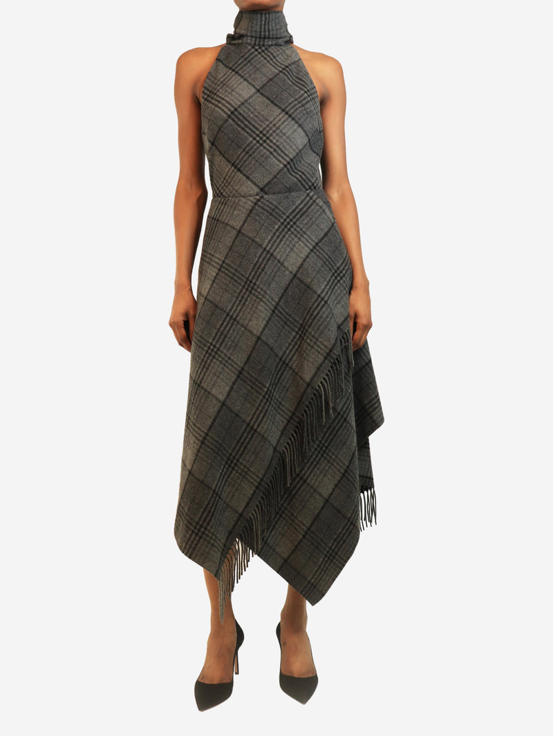 Grey plaid top and skirt set - size UK 4