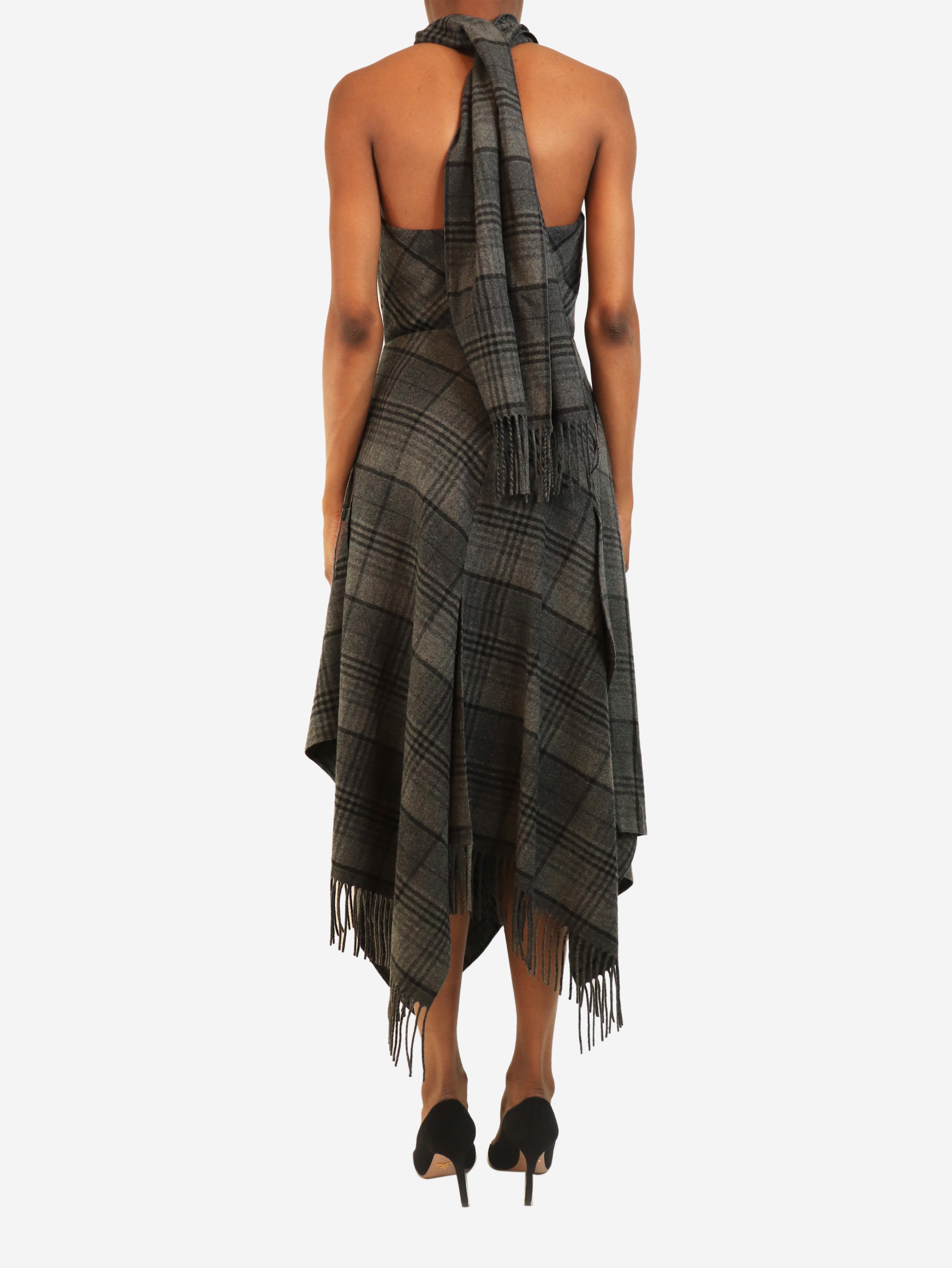 Grey plaid top and skirt set - size UK 4