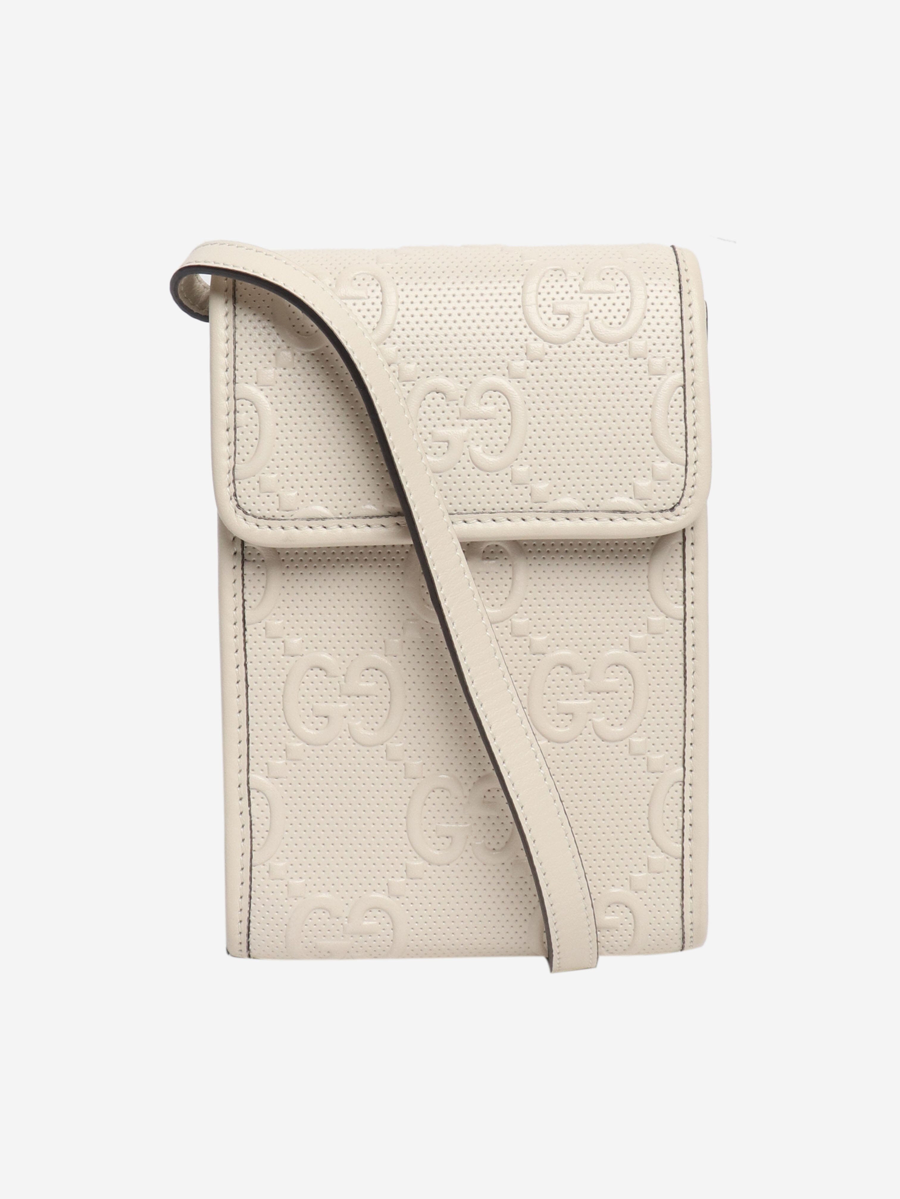 GG embossed leather mini flap crossbody bag Gucci 