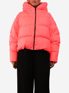 Neon pink hooded puffer jacket - size M Coats & Jackets Bacon 