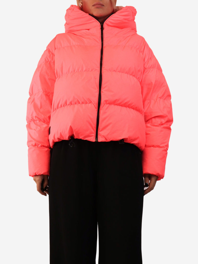 Neon pink hooded puffer jacket - size M Coats & Jackets Bacon 