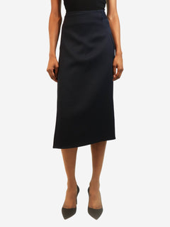 Navy wrap midi skirt - size UK 8 Skirts Celine 