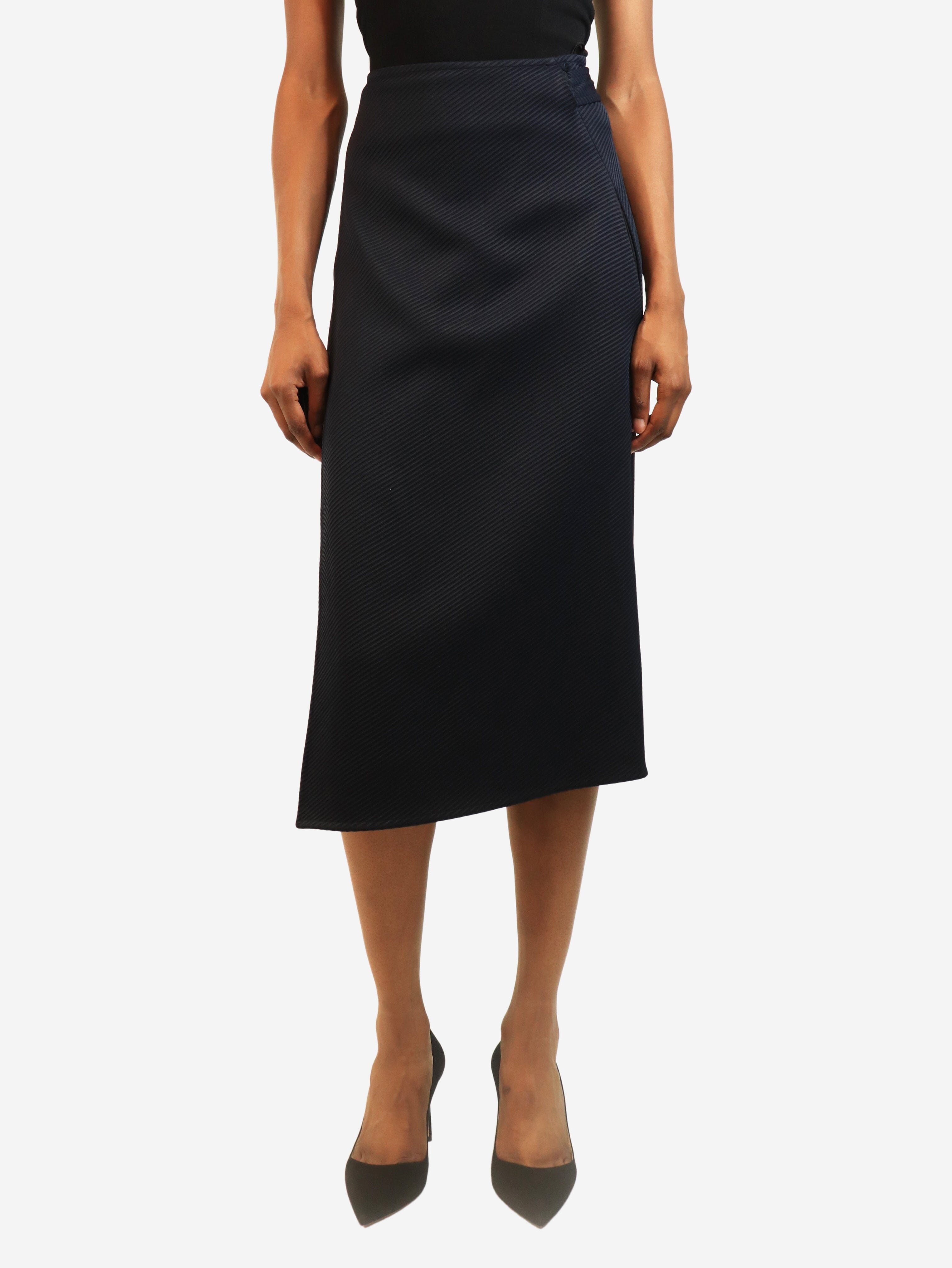 Navy wrap midi skirt - size UK 8 Skirts Celine 