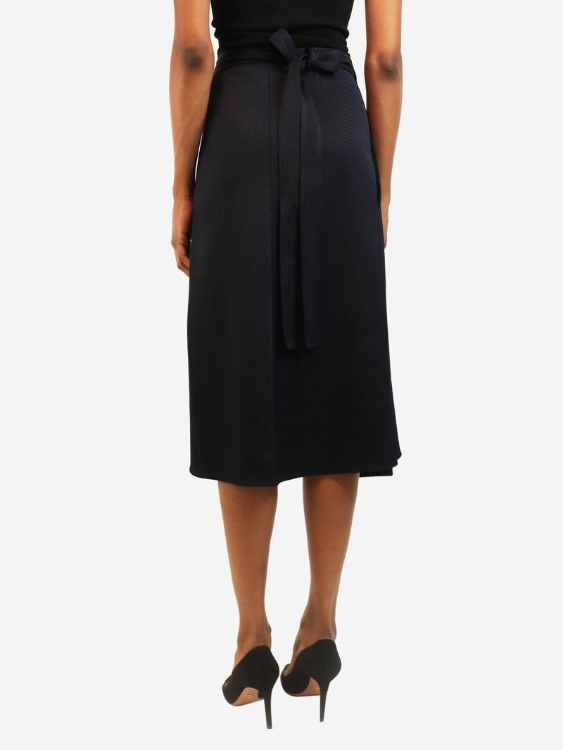 Navy wrap midi skirt - size UK 8 Skirts Celine 