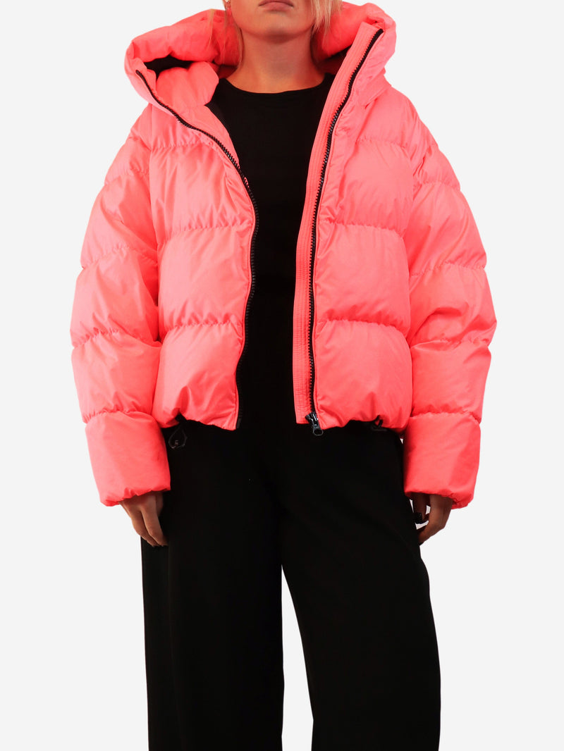 Neon pink hooded puffer jacket - size M Coats & Jackets Bacon 
