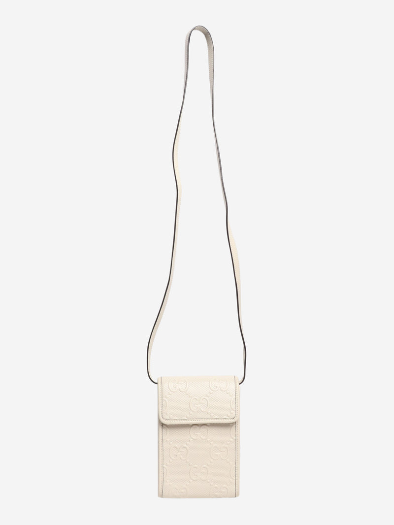 GG embossed leather mini flap crossbody bag Gucci 