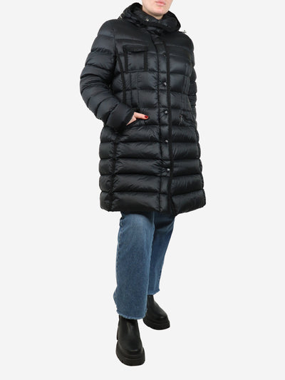 Black hooded long puffer jacket - size UK 20 Coats & Jackets Moncler 