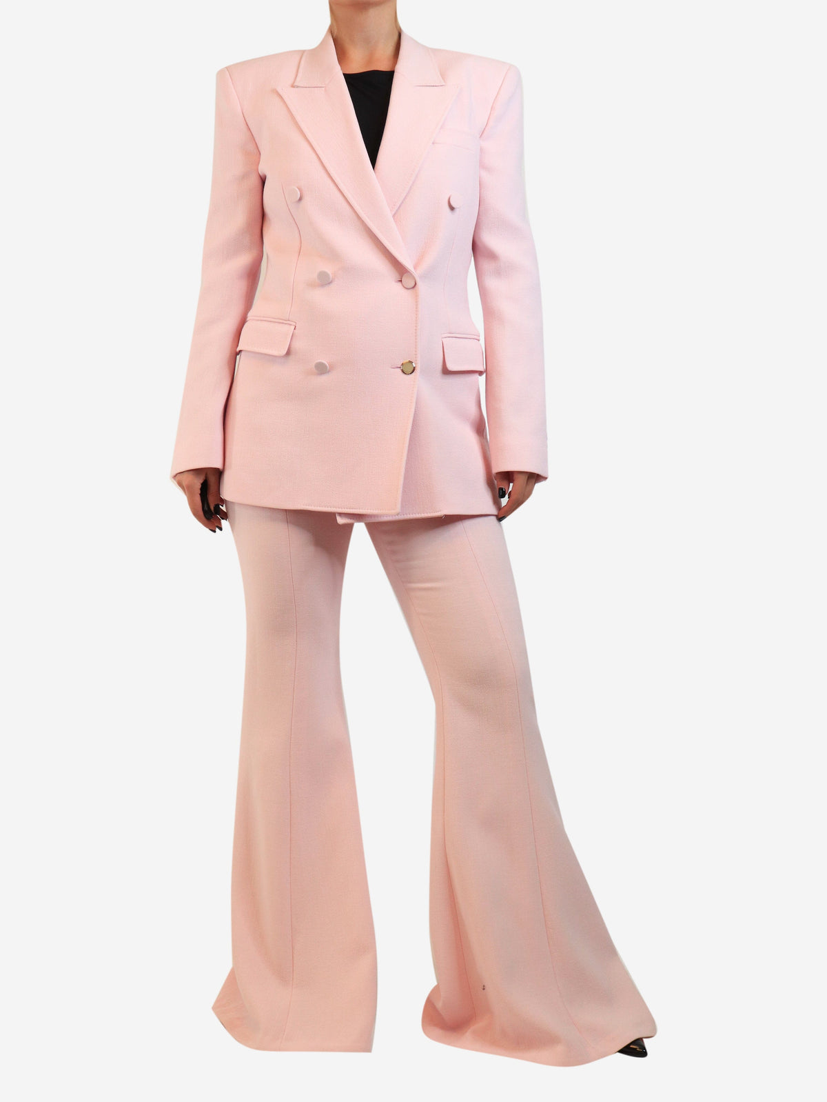 Pink cashmere double breasted blazer and trousers set - size UK 10 Sets Gabriela Hearst 