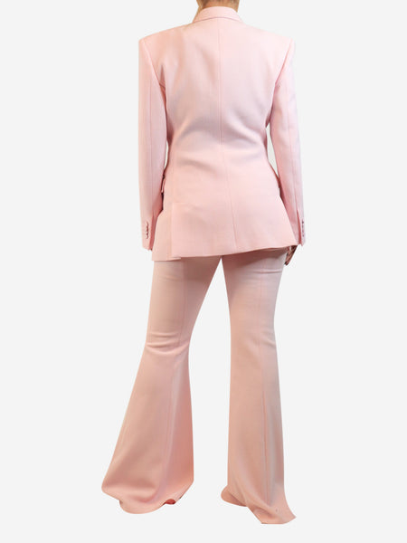 Pink cashmere double breasted blazer and trousers set - size UK 10 alternate image