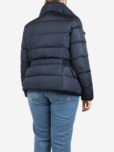 Moncler Blue high-neck puffer jacket - size UK 14