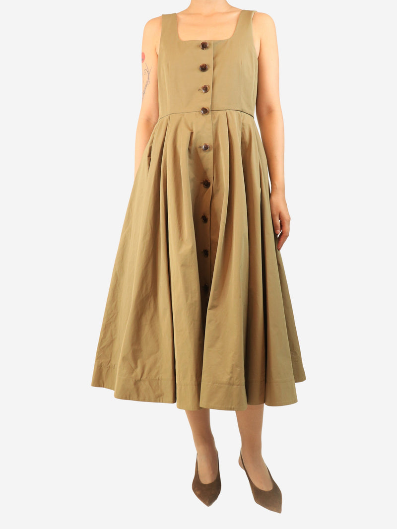 Brown button-down maxi dress - size UK 12 Dresses Stathe 