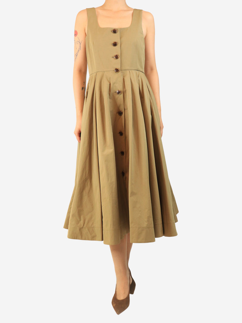 Brown button-down maxi dress - size UK 12 Dresses Stathe 