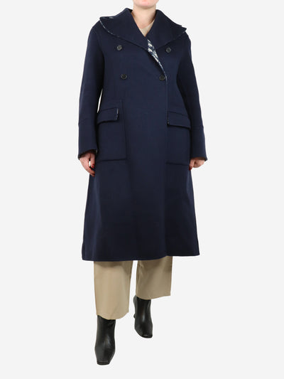 Blue double-breasted wool coat - size UK 14 Coats & Jackets Christian Dior 