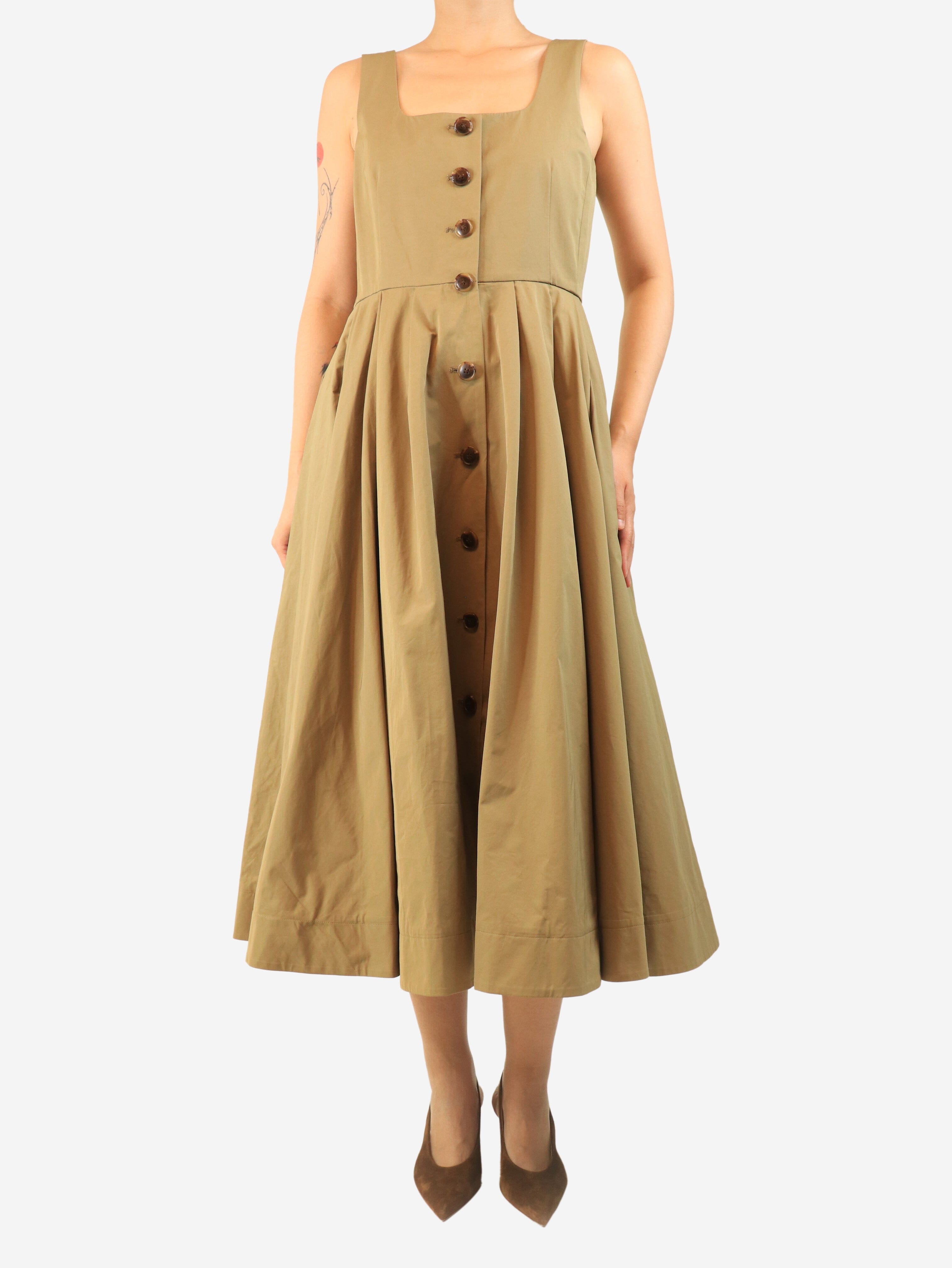 Brown button-down maxi dress - size UK 12 Dresses Stathe 