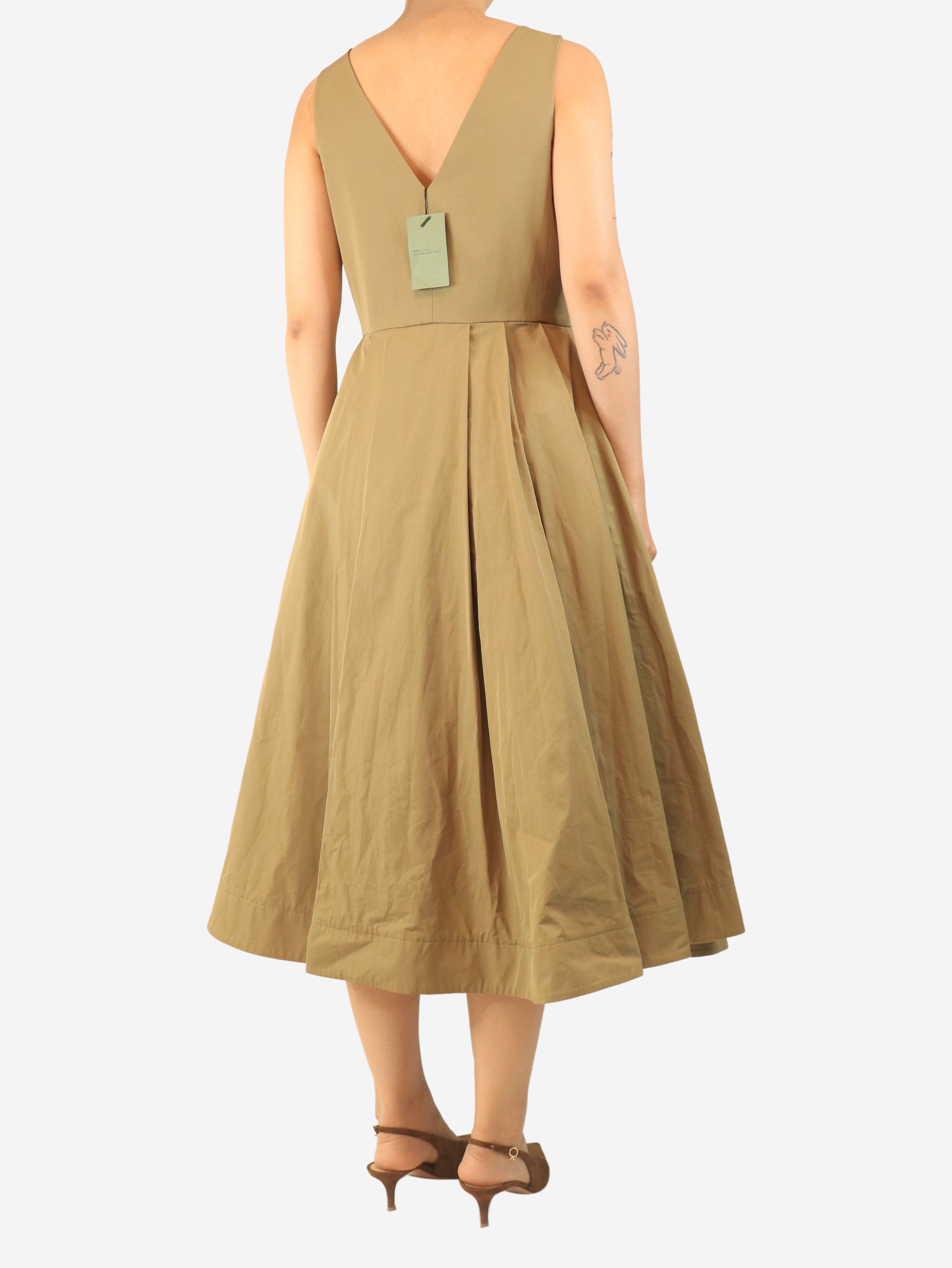 Brown button-down maxi dress - size UK 12 Dresses Stathe 