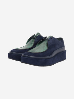 Blue suede platform shoes - size EU 38.5 Flat Shoes Jil Sander 