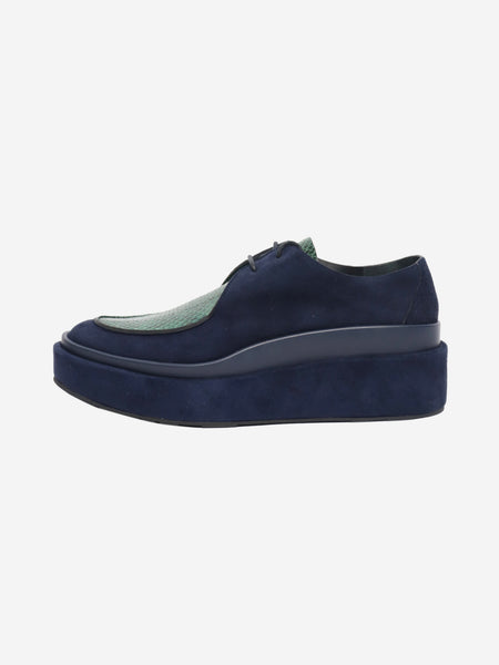 Blue suede platform shoes - size EU 38.5 product image