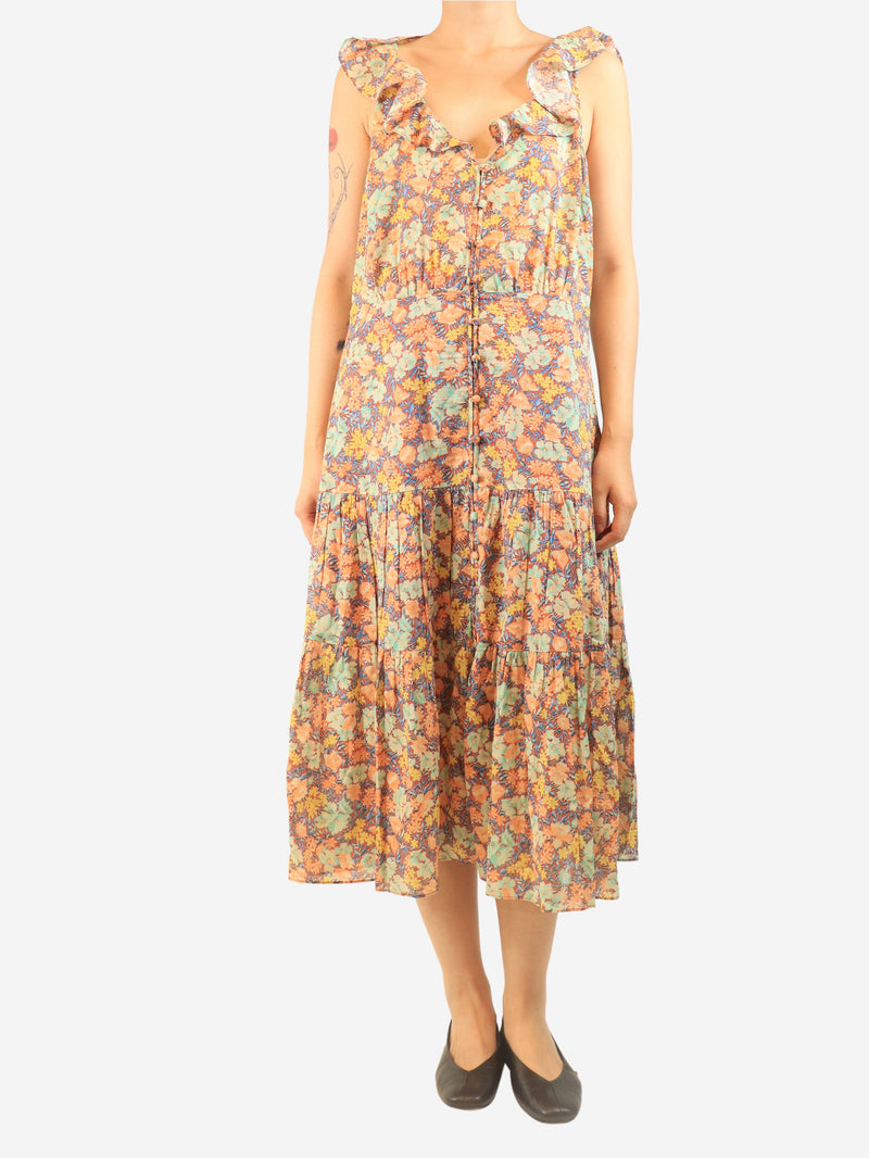 Multicolour floral midi dress - size UK 16 Dresses Veronica Beard 