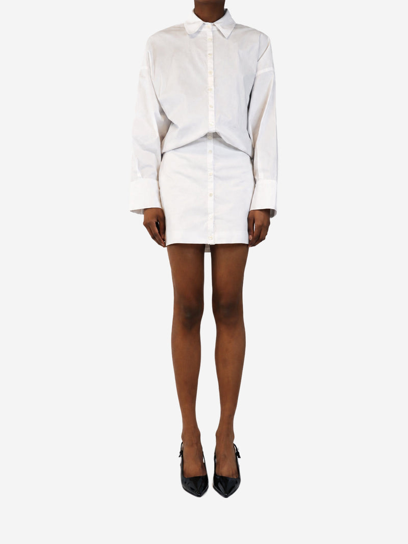 White long-sleeved mini shirt dress - size XS Dresses Staud 