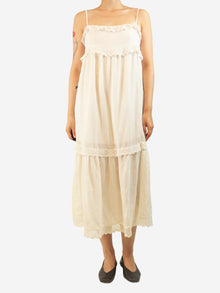 White embroidered slip dress - size S Dresses Ba&sh 